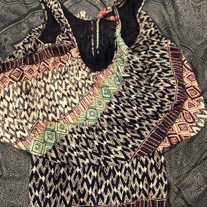 Printed tank style flattering mini dress